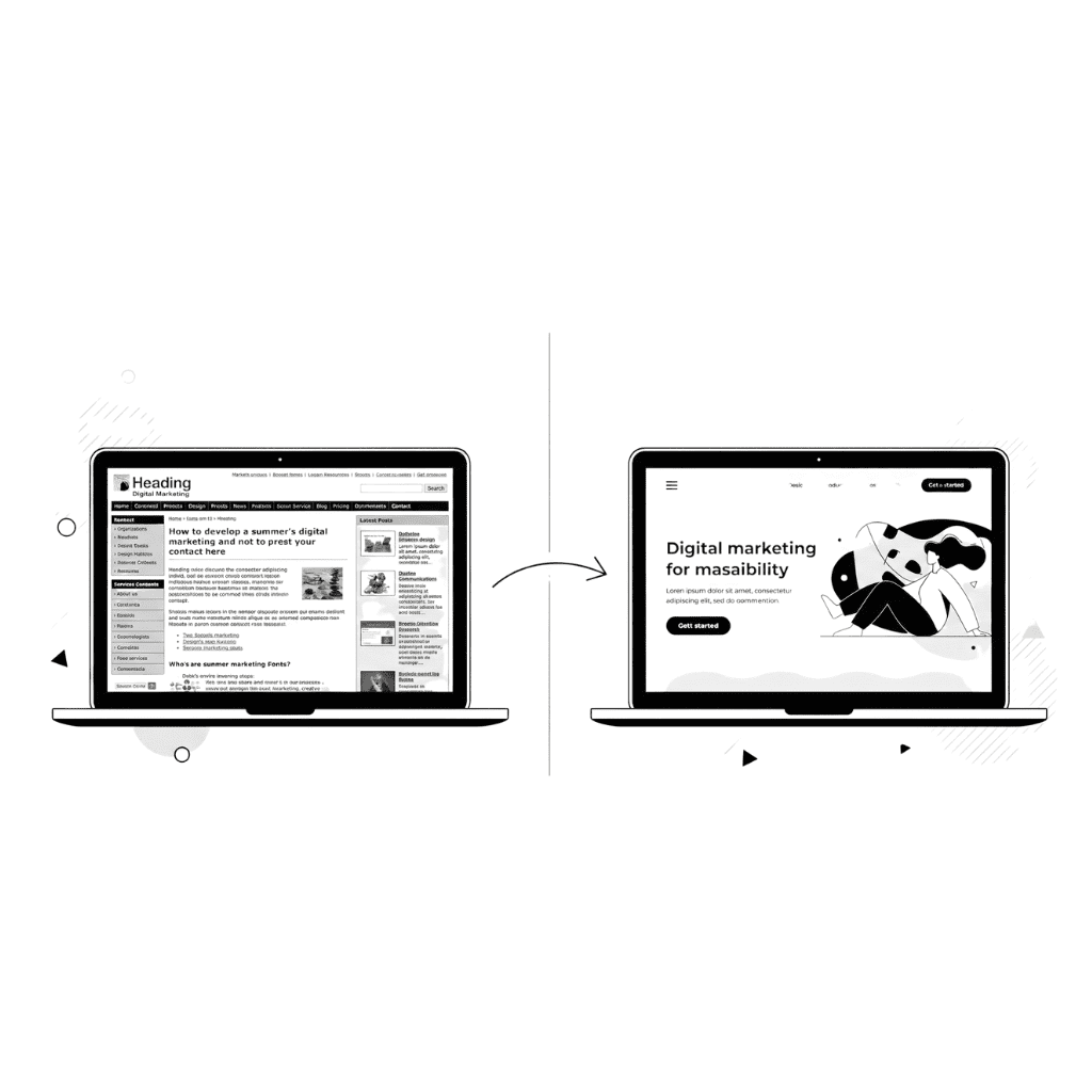 Antes y después de un rediseño web