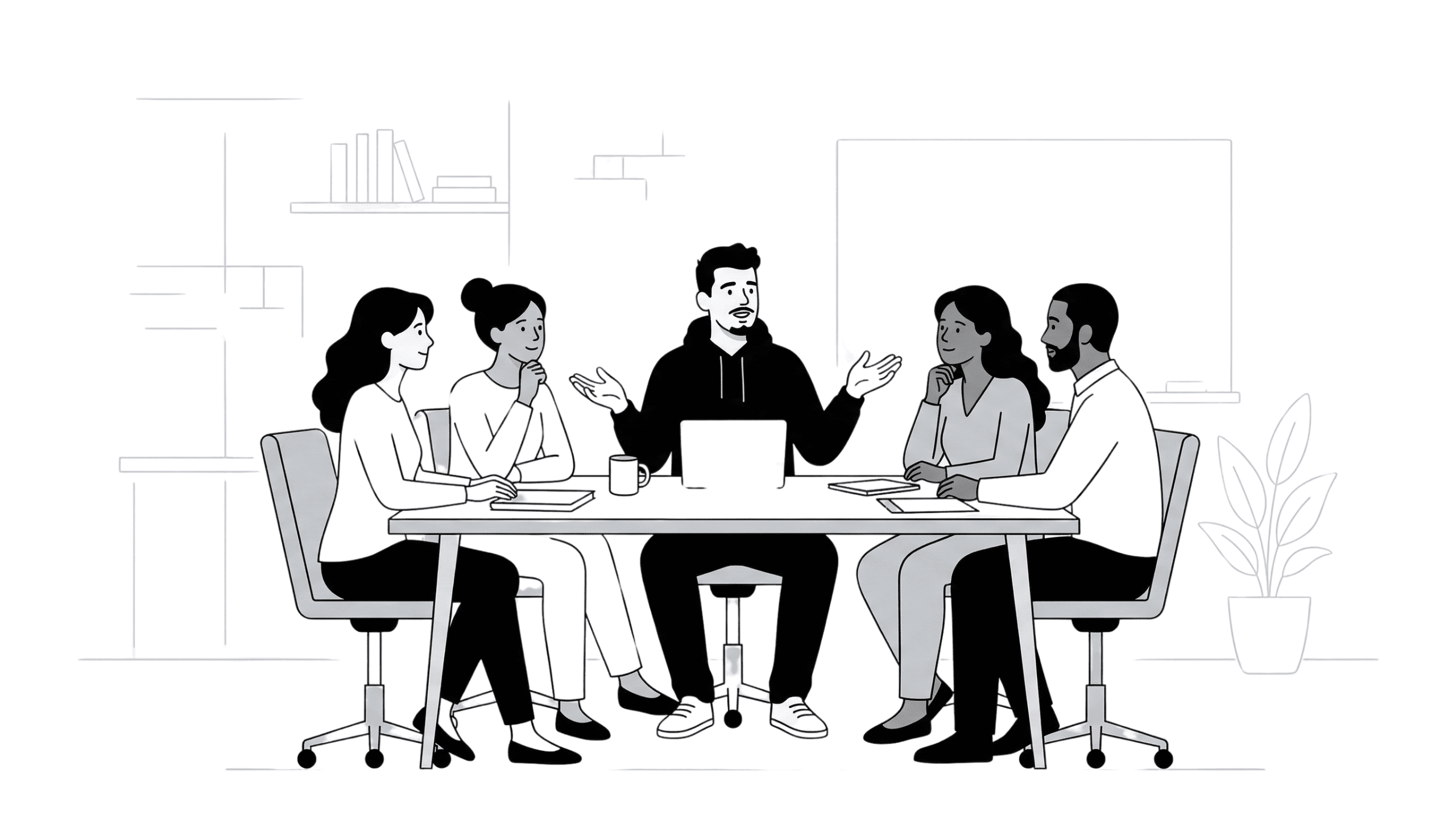 Consultor de Marketing Digital reunido